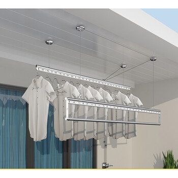 衣架阳台顶装吊挂全套配件单双三干四杆客厅凉晒自动手摇式升降晾衣架