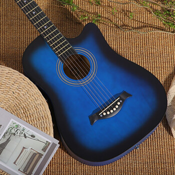 成人41学生吉他男生新手吉他女生新手吉它 【云杉-单板】40寸化蓝色