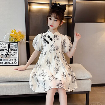 南风南nanfengnan汉服女童连衣裙夏季女大童夏装2023女孩古装旗袍儿童