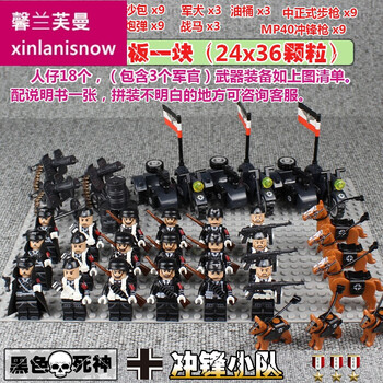 乐高军事人仔武器二战英军 德军积木公仔拼装儿童男孩子玩具 冲锋小队