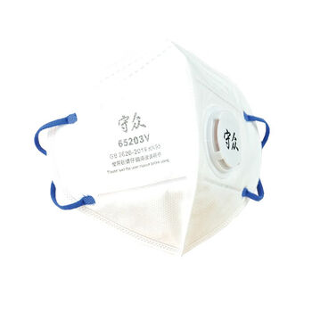 守众（SAFETY GUARD）65203V型带阀挂钩头戴式KN95折叠防护口罩 防粉尘防雾霾防飞沫 10只/盒 白色 均码 3 