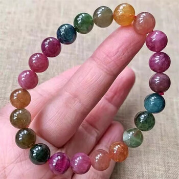 (ruige)厂家碧玺手串巴西老矿马卡龙糖果色玉石108颗 手链【图片 价格