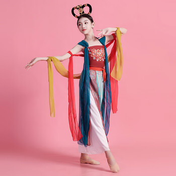飞天儿童飞天异域风情舞蹈演出服装女童敦煌衣服模特同款头饰110cm