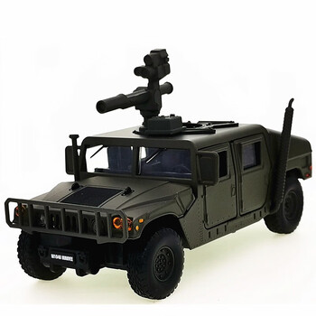 甄萌悍马越野装甲车警车军车合金回力声光四开门汽车模型玩具车儿童