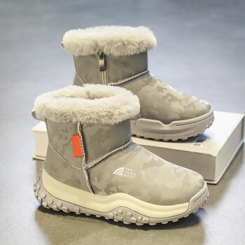 乔丹格兰男童雪地靴2023新款冬季儿童加绒加厚保暖桑坡村大棉鞋中大童