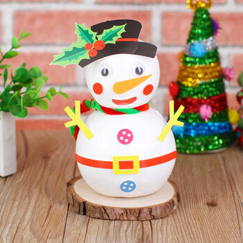 圣诞节小雪人娃娃幼儿园儿童益智手工diy制作材料包创意节日礼物 圣诞