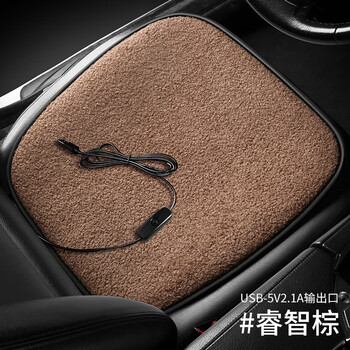 骄赫 汽车加热坐垫冬季车载电热座椅垫车用12v速热保暖车垫单主驾通用 睿智棕-前排单片 USB接口
