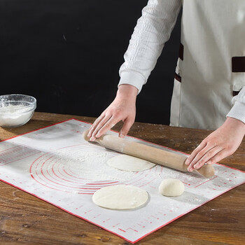 加厚防滑硅胶揉面垫 擀面垫不粘和面垫带刻度厨房揉面案板烘焙工具40*