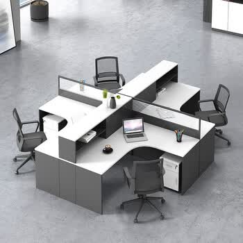 宏科华办公室职员桌办公桌屏风工位卡座办公家具4四6人财务员工桌椅