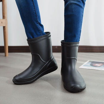 帅浜工地干活穿的雨靴男水鞋短筒韩版春秋雨鞋男中筒时尚洗车雨靴男钓