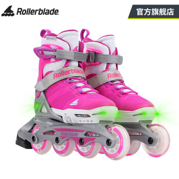 Rollerblade轮滑鞋儿童男女闪光溜冰鞋大童可调全套装FLASH进口款透气旱冰鞋 FLASH粉色 M（33-36.5码）