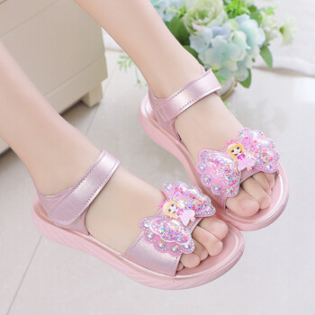 睿合琪女童凉鞋2022夏季潮款软底防滑儿童凉鞋女孩公主学生童鞋粉色33