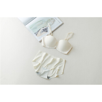 女士三角裤中腰性感蕾丝内裤少女透明低腰无痕春 米白冰丝内裤 s