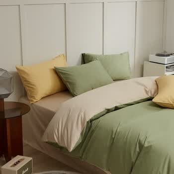 兰芮（Lanrui） 100S全棉四件套纯棉床上用品被罩床单枕套亲肤裸睡全棉套件 阿克曼绿 1.5/1.8m床 床单款 （被套200*230cm）