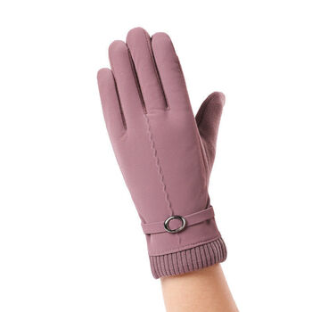 羽绒棉手套女士棉手套女冬季保暖防寒加绒加厚骑行电动车防水防风触屏