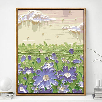 手绘diy丙烯肌理画手工材料包立体无聊手作解闷石英砂数字装饰画 花中