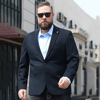 百胜狐大码男装西服男宽松春季胖子男士西装加肥加大肥佬大码上衣外套