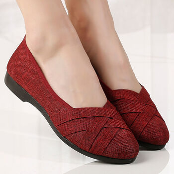 老北京布鞋女平底百搭单鞋浅口平跟妈妈鞋透气软底特大号女工作鞋 330
