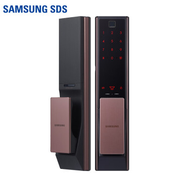 三星（SAMSUNG）指纹锁家用智能门锁防盗密码锁智能家居电子锁换代升级款 SHP-DP738 咖啡棕 内开门版