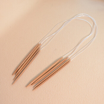 竹环形针 编织工具套装 碳化钩针竹针棒针 单付炭化竹毛衣针 4mm竹