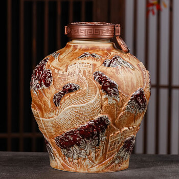 唐昭 10斤装酒坛陶瓷窖藏带盖仿古家用中式存酒缸酒坛好看专用密封 十