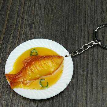 仿真菜盘模型迷你满汉全席食玩儿童过家家玩具 鲤鱼