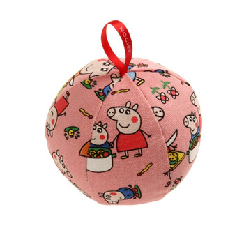 贝宜欧 圆形带绳沙包 幼儿园流星球儿童手工厚帆布,, 10厘米佩奇