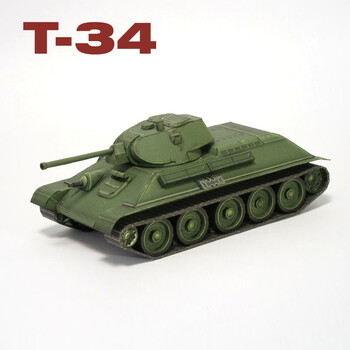 t-34/85中型虎式坦克军事模型纸模型1:35 手工图纸二战题材纸模套装
