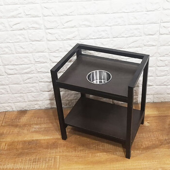 斯派森 成都棋牌茶几麻将机麻将桌茶几铁质茶几木板茶几边几加厚款加高 黑色大缸1个（2个起发）