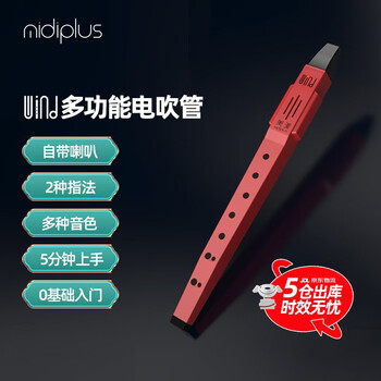 midiplus美派电吹管8孔初学者儿童老年人自学万笛多功能电子吹管国产 标配 红色 +吹嘴套+电子版教程