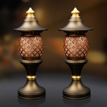 益心阁 佛灯 铜供灯 插电一对佛前供灯长明灯led