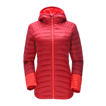 土拨鼠marmot羽绒服女户外秋冬拒水700蓬鸭绒防风保暖铁红色红色s