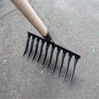 l九齿钉耙 铁耙子 地耙 钉耙 耙头平整地农具园林工具钉钯9/10 2号