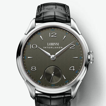 瑞士认证罗宾尼lobinni手表男机械表薄手动镂空大表盘商务防水时尚
