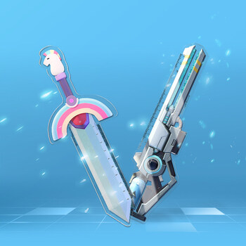 憨豆虫香肠派队游戏机香肠派对游戏周边圣剑ak12雷霆蓄能炮创意文具