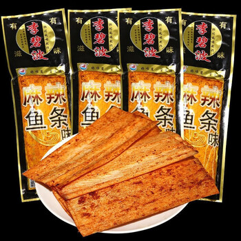 洪僖侨麻辣鱼条味辣条儿时怀旧零食小吃80后小时候的休闲食品 麻 *100