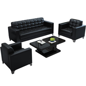 小米阳光办公沙发简约现代商务接待室会客洽谈三位办公室沙发茶几组合