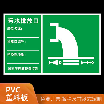 废气排放口标识牌排污口污水雨水排气筒一般固体废物雨污水废水固 a3