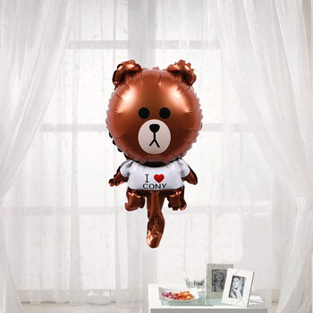 卡通造型动物铝膜气球地推手持棒儿童玩具圣诞节气球批发多款 布朗熊