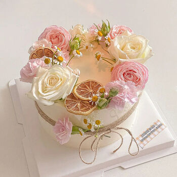 情人节网红女神款鲜花蛋糕 同城配送全国奶油女生定制北京 薄荷之夏