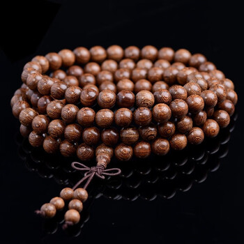 美翠说金丝檀手串沉水老料108颗佛珠檀木念珠文玩情侣手链 天然老料10mm*108颗(同料顺纹)