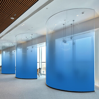 玻璃贴膜白红蓝黑色渐变订制道奇蓝色渐变uv工艺uv工艺静电无胶磨砂