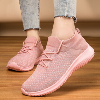 透气中老年老北京夏季新款布鞋女网鞋网面妈妈女式网布运动休闰月粉色