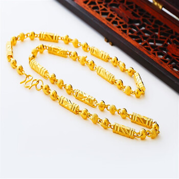 万柏顿老凤凰款式18k黄金项链男士9999仿真纯足金24k越南沙金圆珠链