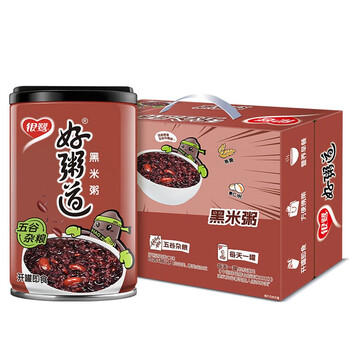 好粥道 多种口味 280g*12罐整箱装 速食八宝粥方便即食早餐粥 黑米粥