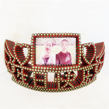 520情人节七夕纪念日摆件子弹壳工艺品love双翼相框手工线编军恋嫂兵