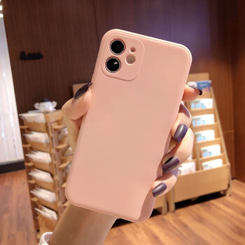 iphone11直边7/xr硅胶13pro max保护套 直边液态【粉色】 苹果6plus