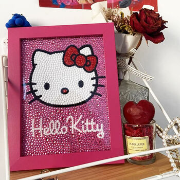 儿童钻石贴画手工制作材料包六一玩具送女孩礼物砖石画小学生杏色kt猫