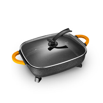 优凡优品 韩式多功能电锅炒菜锅麦饭石电烤锅时尚不粘平底锅 黑色