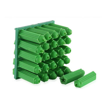 优束 绿色塑料膨胀管 胶塞膨胀螺丝内膨胀螺栓胶粒墙塞涨塞(6mm/8mm)